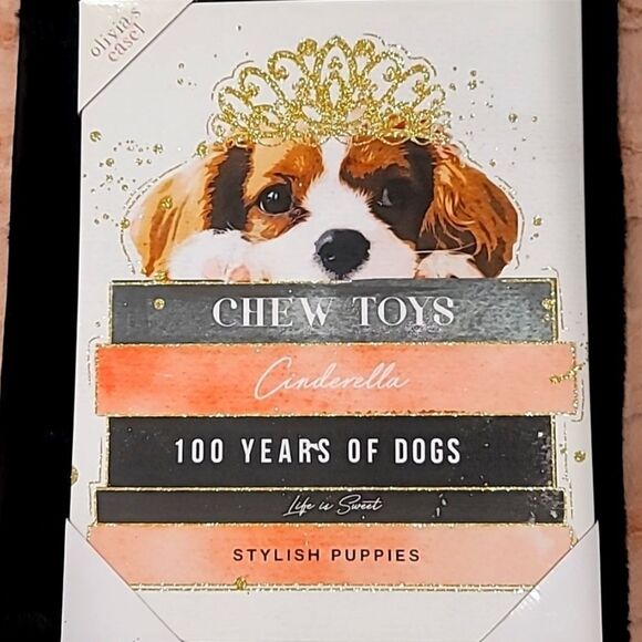 Olivia's Easel Stylish Fluffy Puppy on Fashion Books Canvas Wall Art - Picture 2 of 6